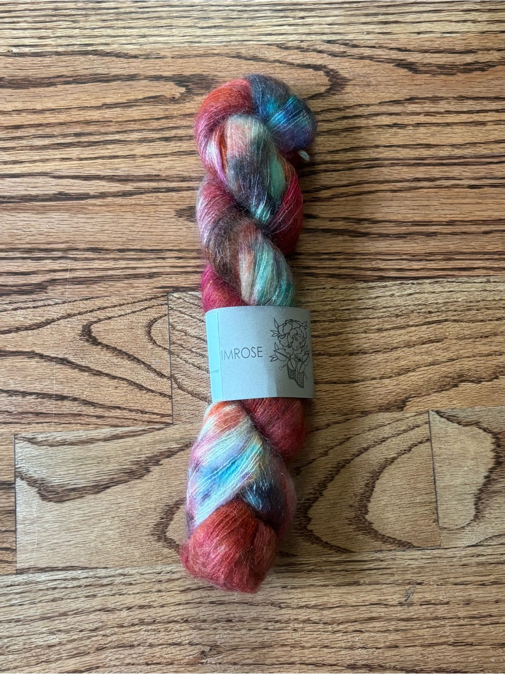 Primrose Yarn Co Plume Mohair Silk Poppy Red Multicolor Lace 50g Indie Dyed NWT